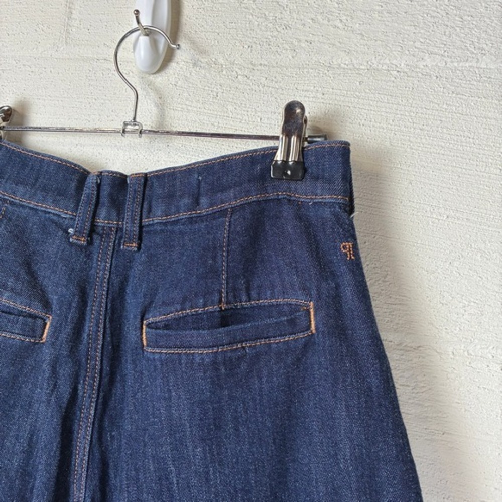 Anthropologie Pilcro Womens Seamed Flounce High Rise Wide Leg Jeans Size 28 Blue - Picture 6 of 15